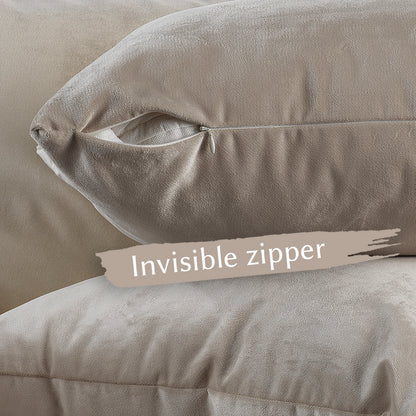 Matte Velvet Cushion Covers Set of 2 Hidden Zipper - Seashell