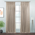 Matte Velvet Pinch Pleated Curtain Single Panel - Seashell