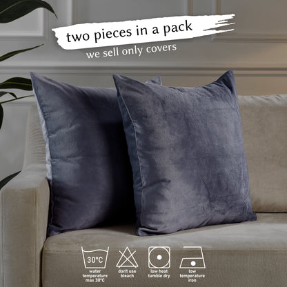 Matte Velvet Cushion Covers Set of 2 Hidden Zipper - Independence