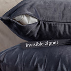 Matte Velvet Cushion Covers Set of 2 Hidden Zipper - Independence