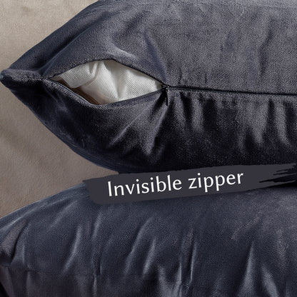 Matte Velvet Cushion Covers Set of 2 Hidden Zipper - Independence