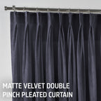 Matte Velvet Pinch Pleated Curtain Single Panel - Independence