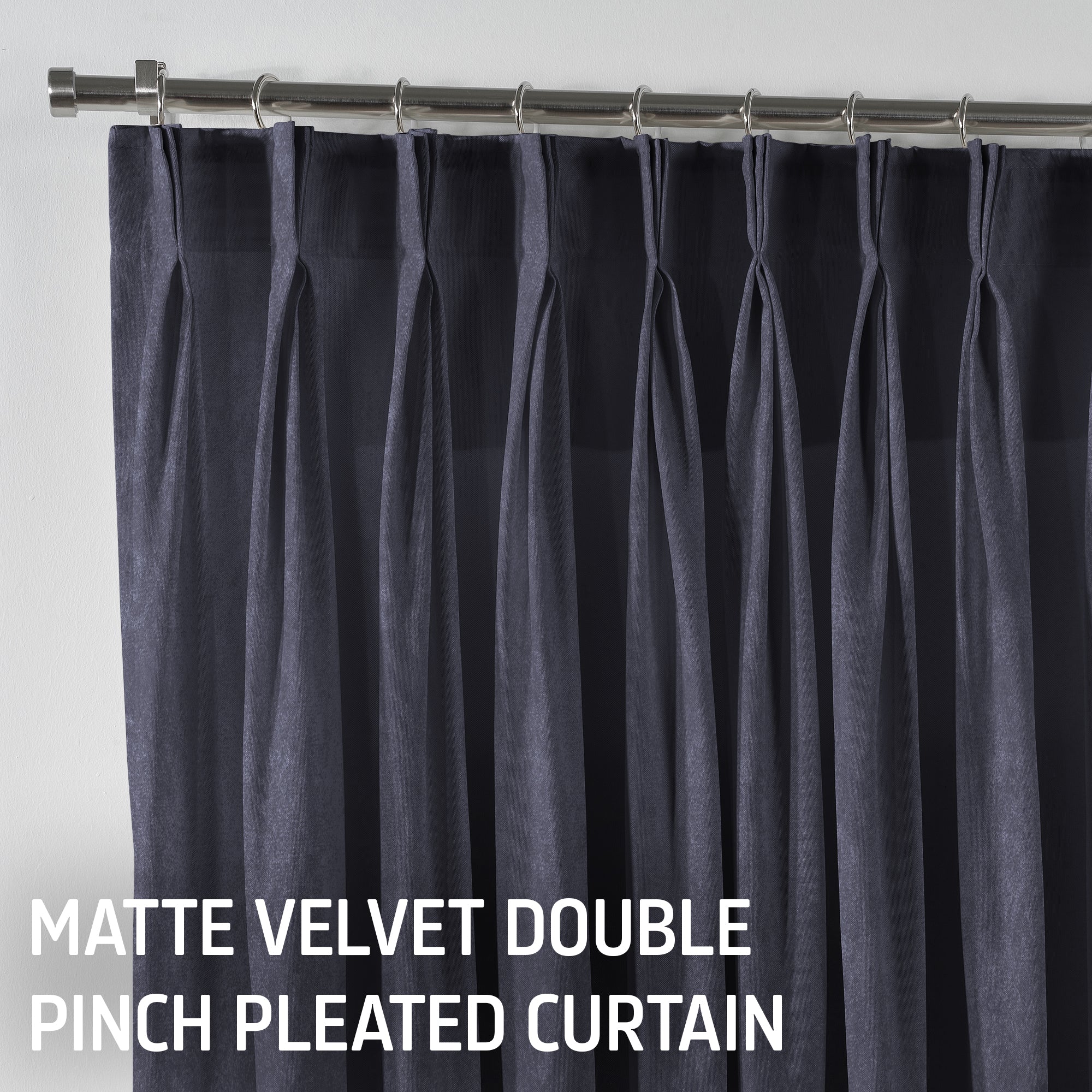 Matte Velvet Pinch Pleated Curtain Single Panel - Independence