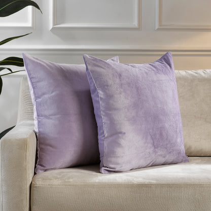 Matte Velvet Cushion Covers Set of 2 Hidden Zipper - Lavender