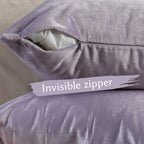 Matte Velvet Cushion Covers Set of 2 Hidden Zipper - Lavender