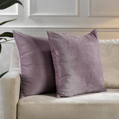 Matte Velvet Cushion Covers Set of 2 Hidden Zipper - Lilac Luster