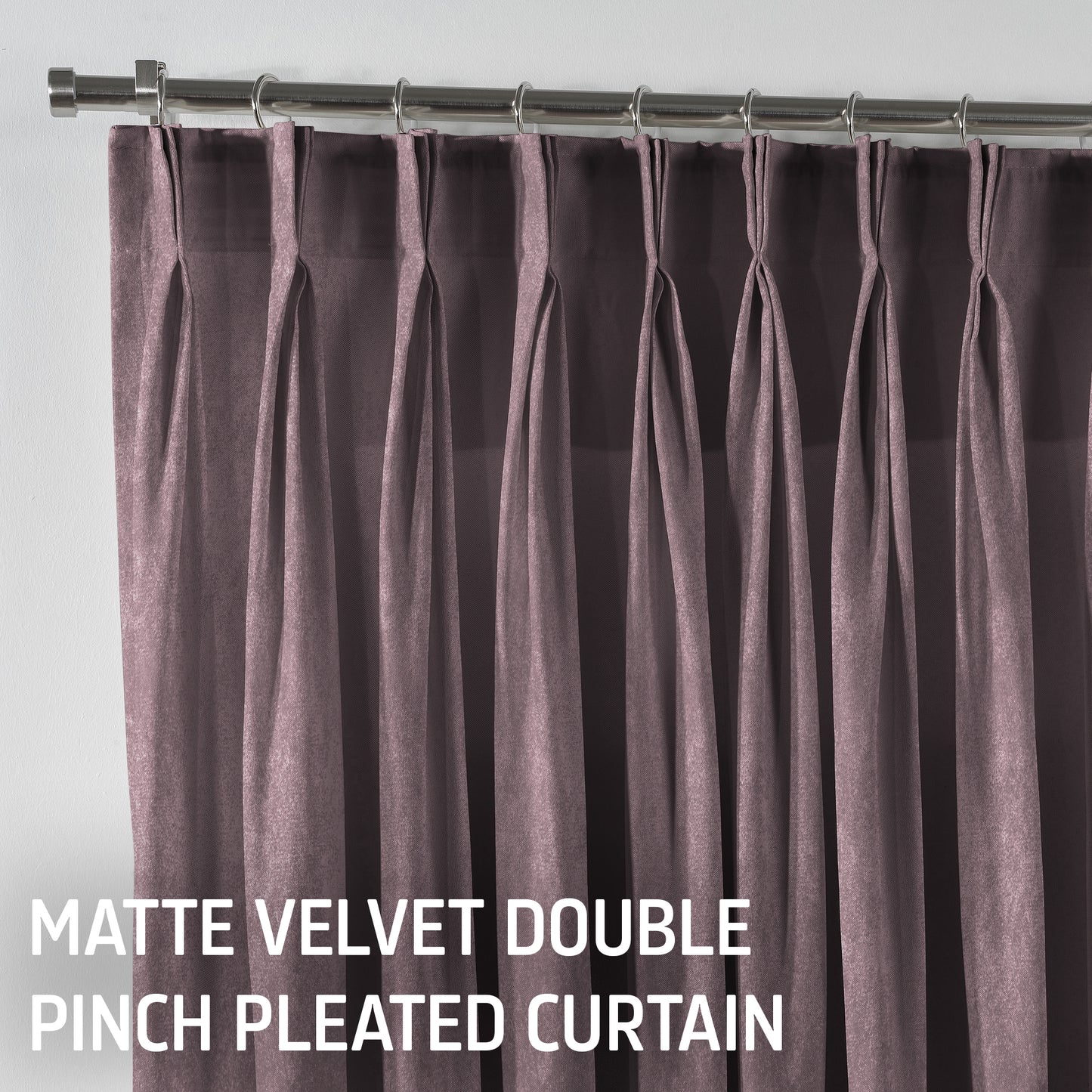 Matte Velvet Pinch Pleated Curtain Single Panel - Lilac Luster