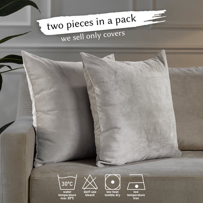 Matte Velvet Cushion Covers Set of 2 Hidden Zipper - Thistle