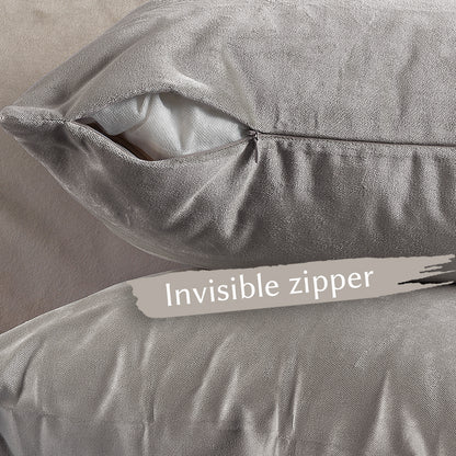 Matte Velvet Cushion Covers Set of 2 Hidden Zipper - Thistle