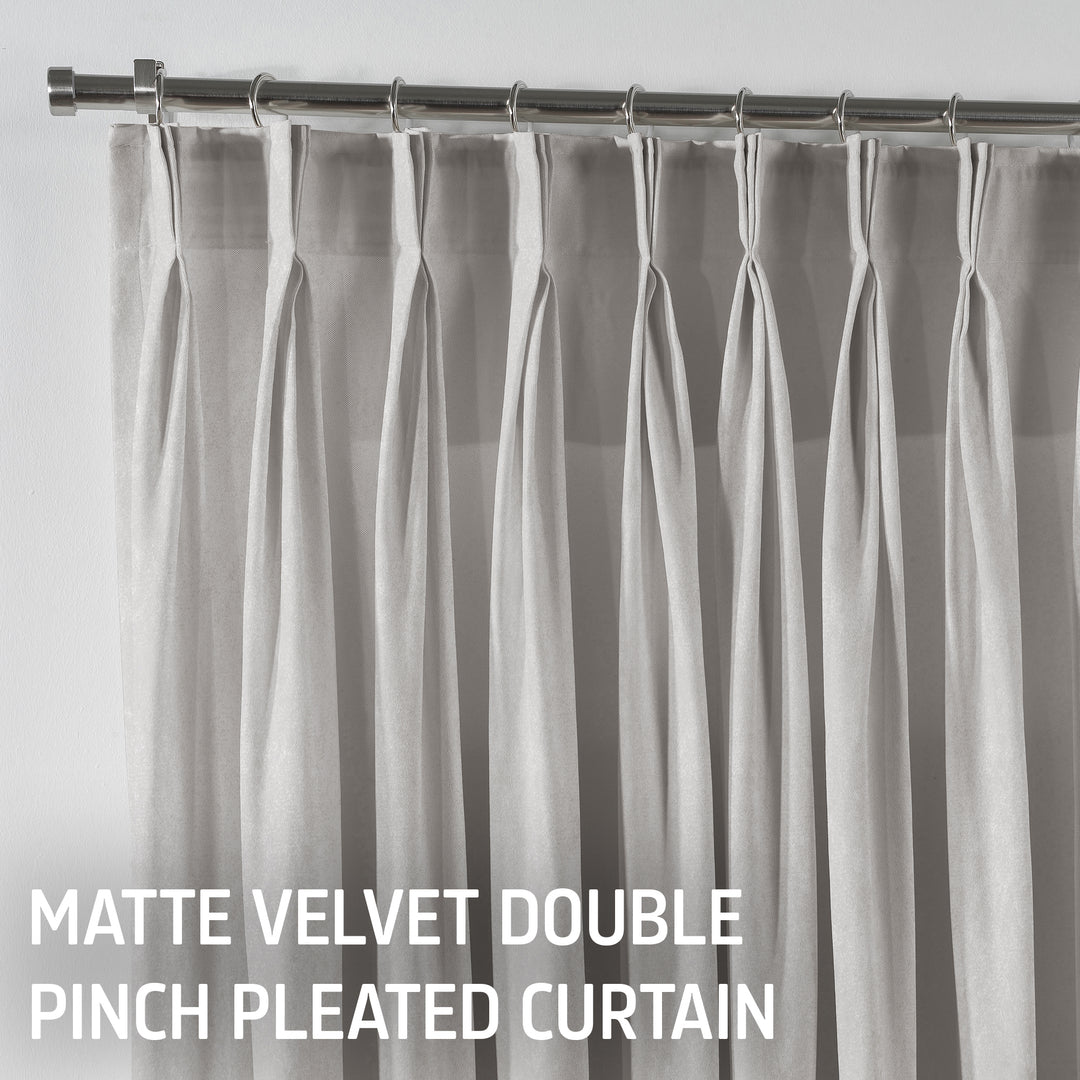 Matte Velvet Pinch Pleated Curtain Single Panel - Thistle