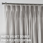 Matte Velvet Pinch Pleated Curtain Single Panel - Thistle
