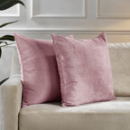 Matte Velvet Cushion Covers Set of 2 Hidden Zipper - Pink