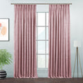 Matte Velvet Pinch Pleated Curtain Single Panel - Pink