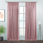 Matte Velvet Pinch Pleated Curtain Single Panel - Pink