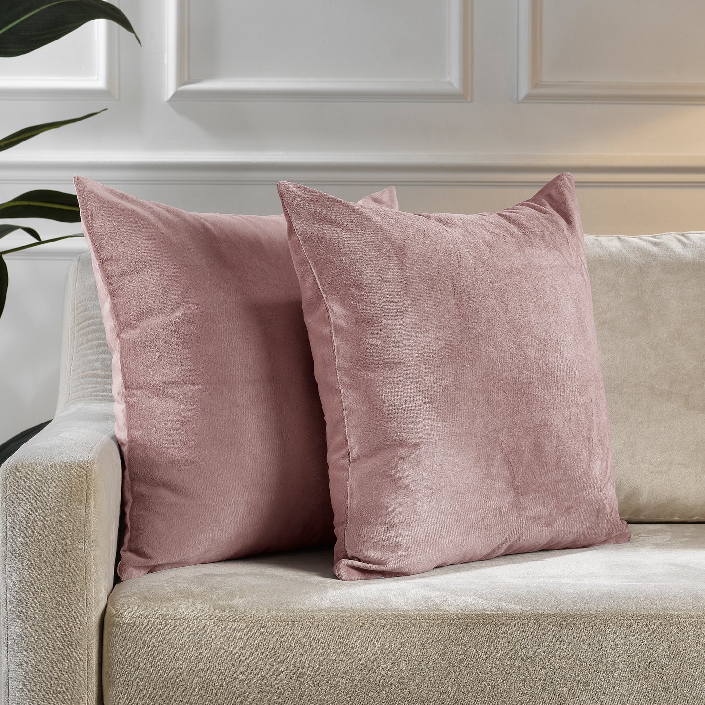 Matte Velvet Cushion Covers Set of 2 Hidden Zipper - Flamingo