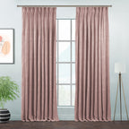 Matte Velvet Pinch Pleated Curtain Single Panel - Flamingo