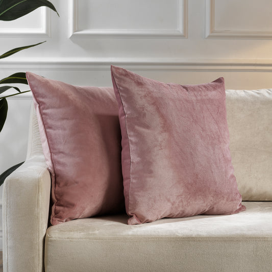 Matte Velvet Cushion Covers Set of 2 Hidden Zipper - Raspberry Glace