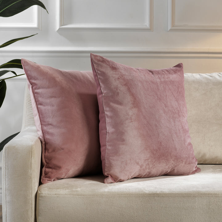 Matte Velvet Cushion Covers Set of 2 Hidden Zipper - Raspberry Glace