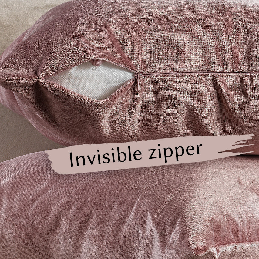 Matte Velvet Cushion Covers Set of 2 Hidden Zipper - Raspberry Glace