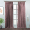 Matte Velvet Pinch Pleated Curtain Single Panel - Raspberry Glace