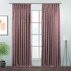 Matte Velvet Pinch Pleated Curtain Single Panel - Raspberry Glace