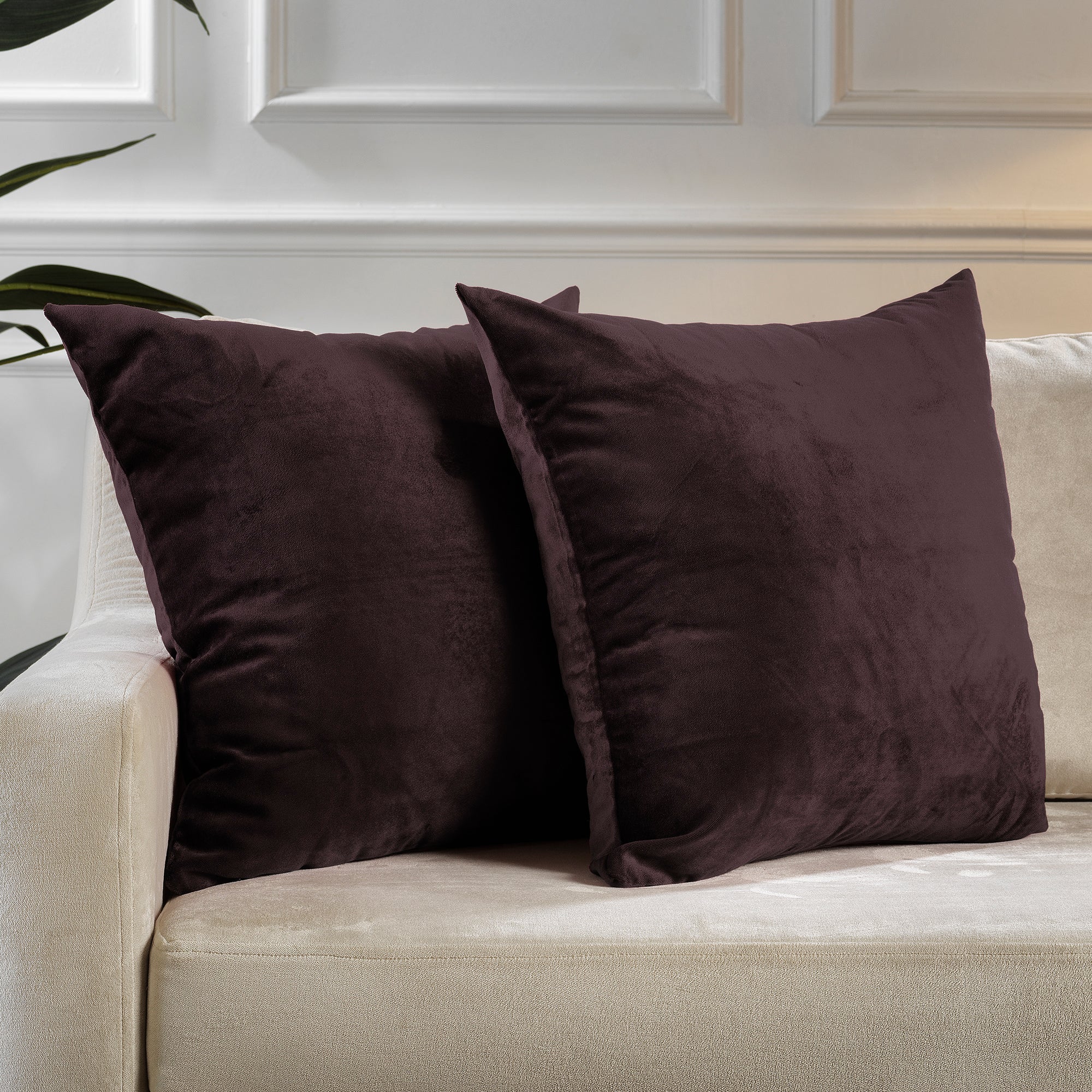 Matte Velvet Cushion Covers Set of 2 Hidden Zipper - Catawba
