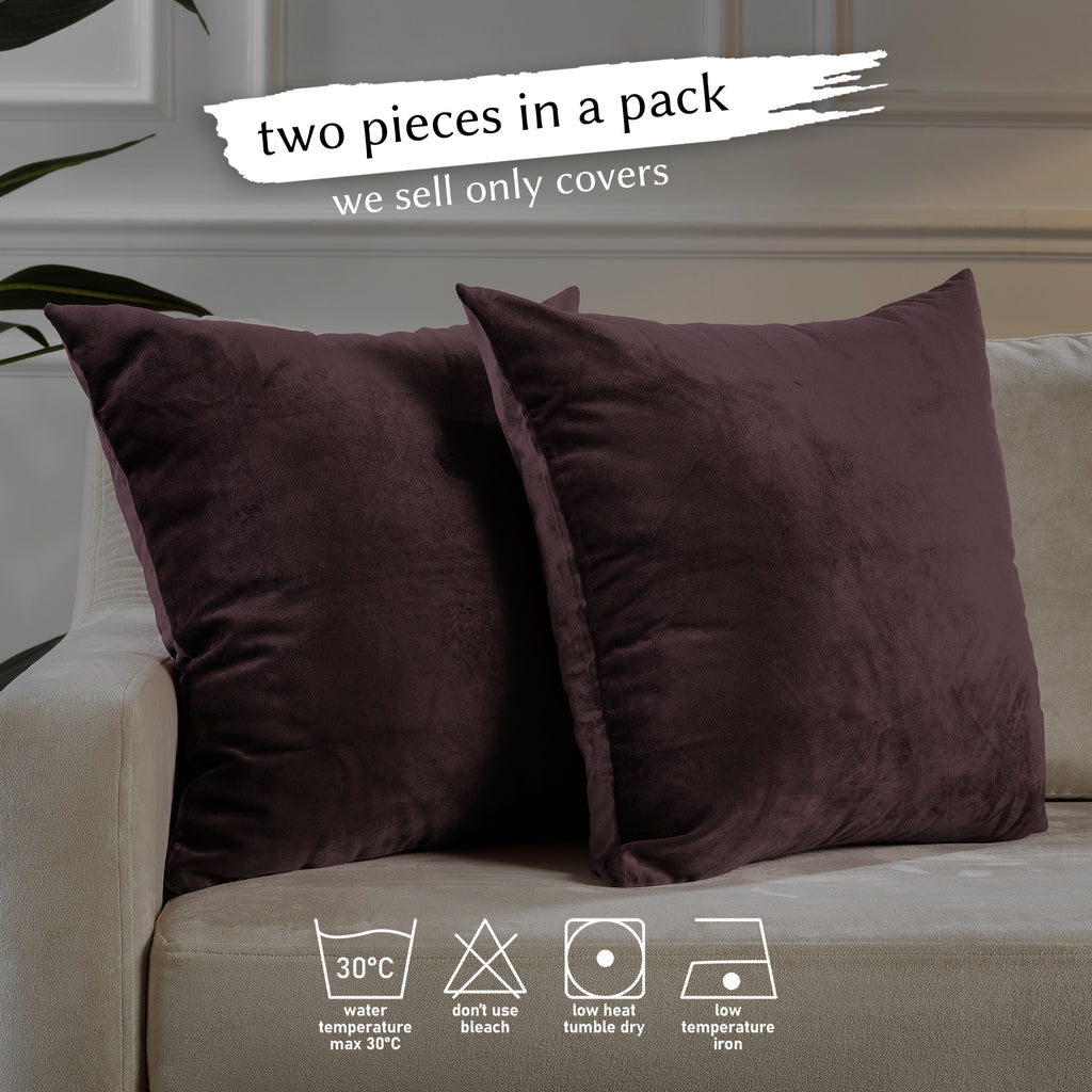 Matte Velvet Cushion Covers Set of 2 Hidden Zipper - Catawba