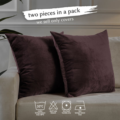 Matte Velvet Cushion Covers Set of 2 Hidden Zipper - Catawba