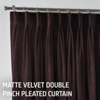 Matte Velvet Pinch Pleated Curtain Single Panel - Catawba