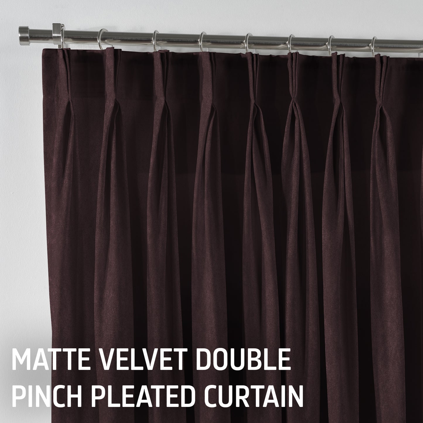 Matte Velvet Pinch Pleated Curtain Single Panel - Catawba