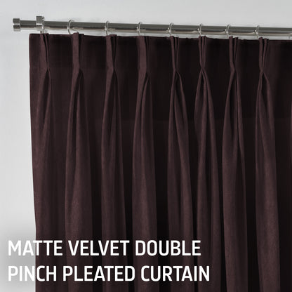 Matte Velvet Pinch Pleated Curtain Single Panel - Catawba