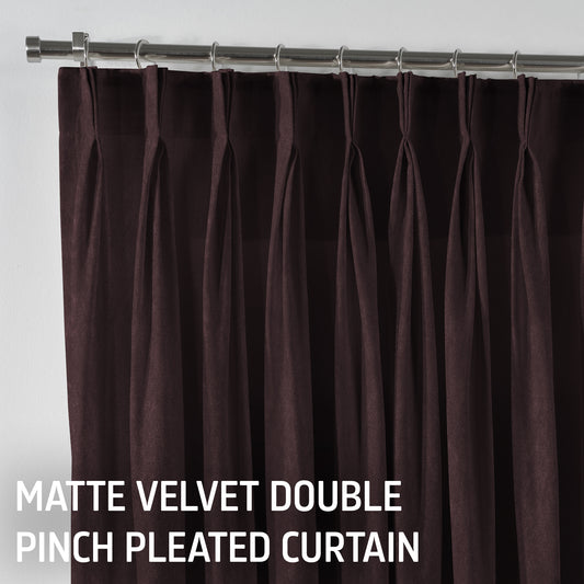 Matte Velvet Pinch Pleated Curtain Single Panel - Catawba