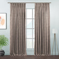 Matte Velvet Pinch Pleated Curtain Single Panel - Tan