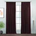 Matte Velvet Pinch Pleated Curtain Single Panel - Burgundy