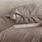 Matte Velvet Cushion Covers Set of 2 Hidden Zipper - Rose Taupe