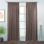 Matte Velvet Pinch Pleated Curtain Single Panel - Rose Taupe