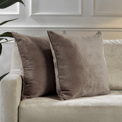 Matte Velvet Cushion Covers Set of 2 Hidden Zipper - Beaver