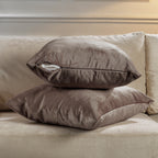 Matte Velvet Cushion Covers Set of 2 Hidden Zipper - Beaver