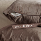 Matte Velvet Cushion Covers Set of 2 Hidden Zipper - Beaver