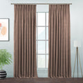 Matte Velvet Pinch Pleated Curtain Single Panel - Beaver