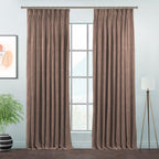 Matte Velvet Pinch Pleated Curtain Single Panel - Beaver