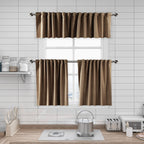 Matte Velvet Kitchen Valances Set of 3 - Antique Brass