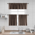 Matte Velvet Kitchen Valances Set of 3 - Cappuccino