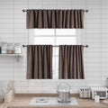 Matte Velvet Kitchen Valances Set of 3 - Brown