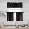Matte Velvet Kitchen Valances Set of 3 - Dark Chocolate