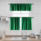 Matte Velvet Kitchen Valances Set of 3 - Spring Green