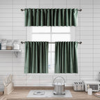 Matte Velvet Kitchen Valances Set of 3 - Xanadu