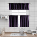 Matte Velvet Kitchen Valances Set of 3 - Rebecca Purple