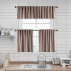 Matte Velvet Kitchen Valances Set of 3 - Salt
