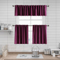Matte Velvet Kitchen Valances Set of 3 - Fuchsia